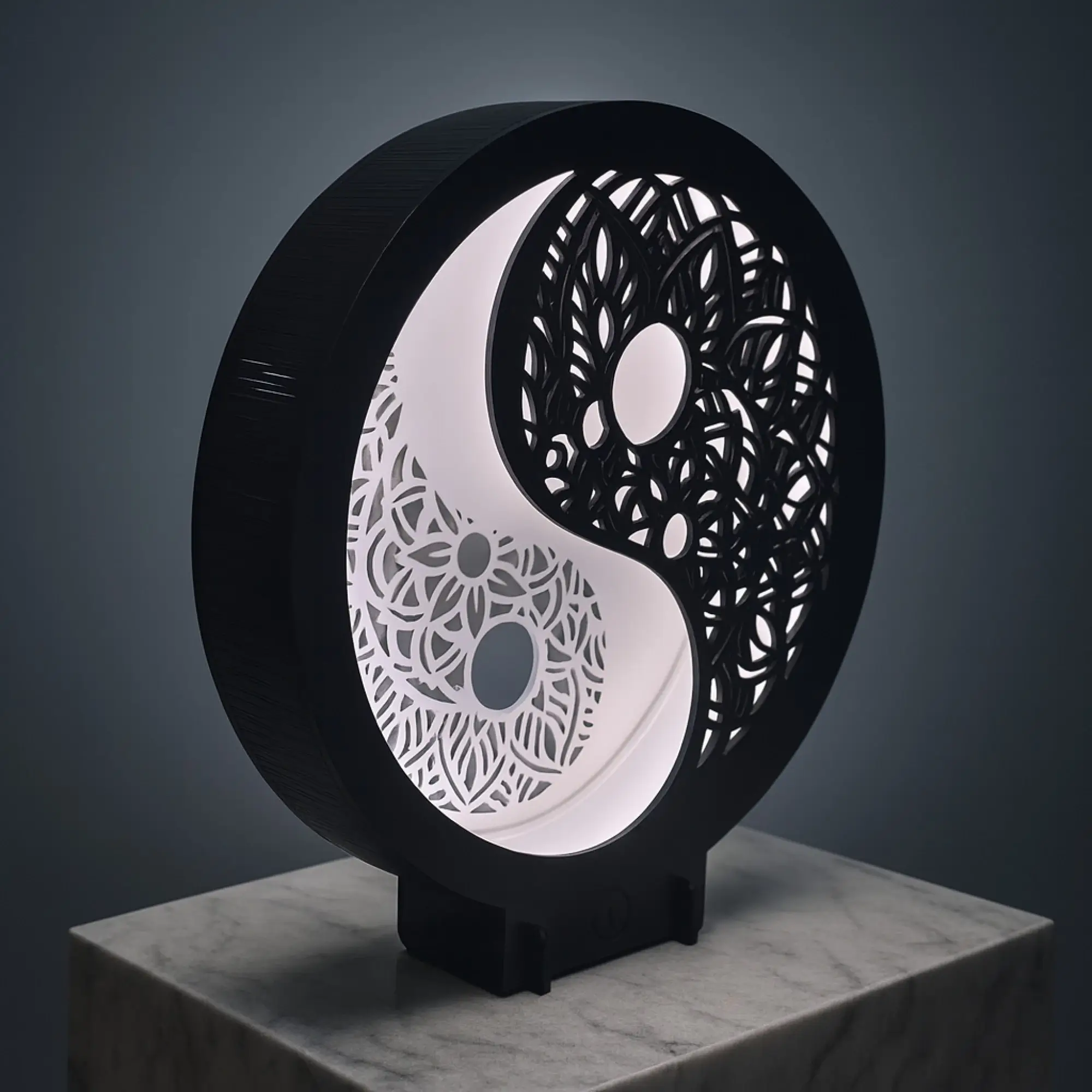 Lampe Yin & Yang décorative – Design mandala lumineux – vue 2